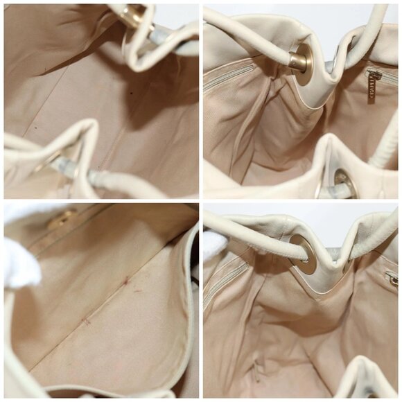 CHANEL Tote Bag Lamb Skin Beige Gold CC Auth 118935V - Picture 16 of 16